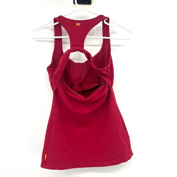 Athleta & Lucy Lot of 2 Shelf Bra Athletic Tank Tops Purple Red Size Small - Picture 10 of 10